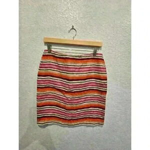 Talbotts Stripe Linen Skirt Size 4p
